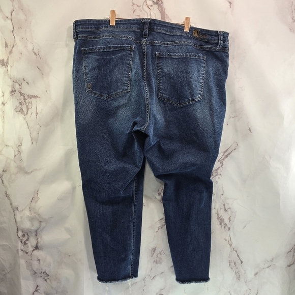 Kut From The Kloth Jean Womens 22W Straight Crop Frayed Chewed Hem High Rise - Picture 1 of 13